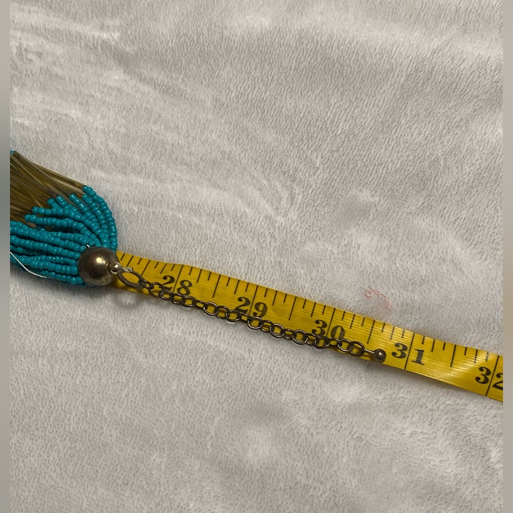 Multi Strand Turquoise Seed Bead Statement Neckla… - image 4